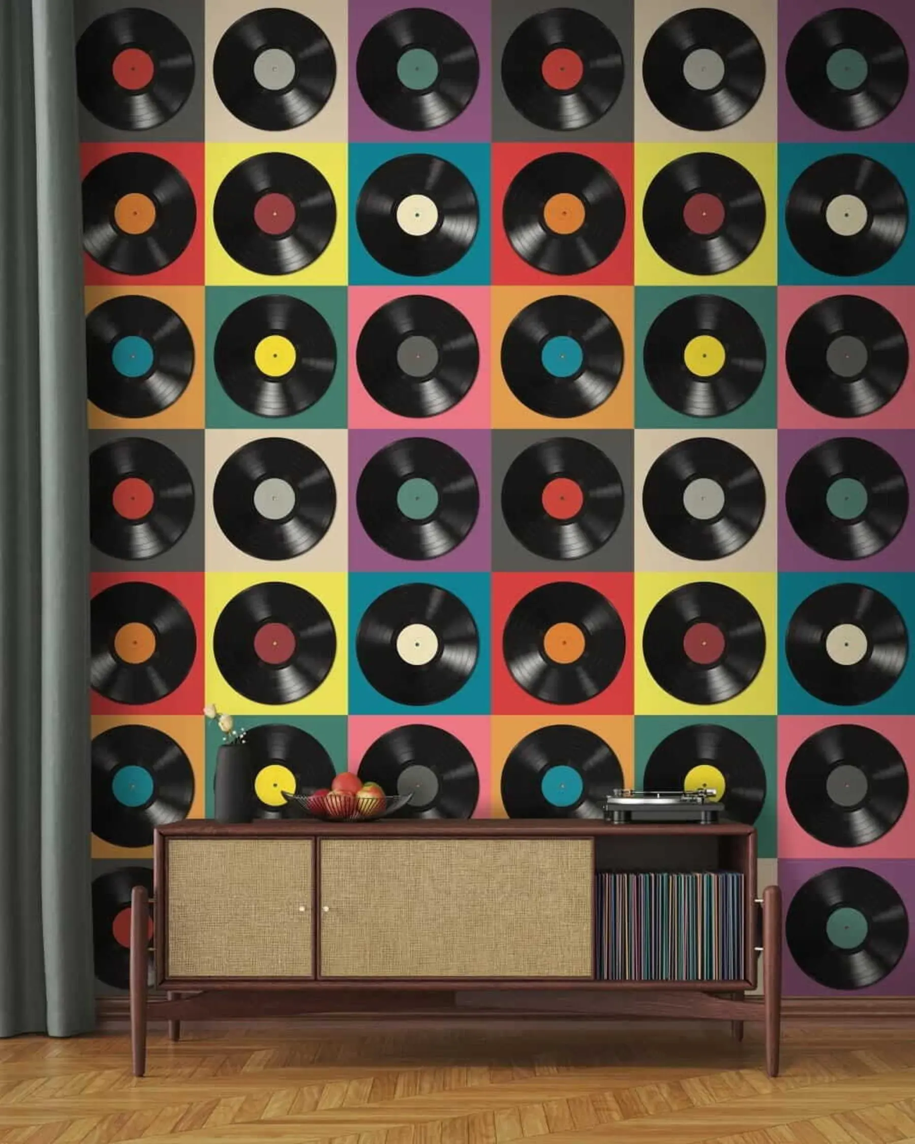 Fototapet Vinylové desky, retro styl u51622