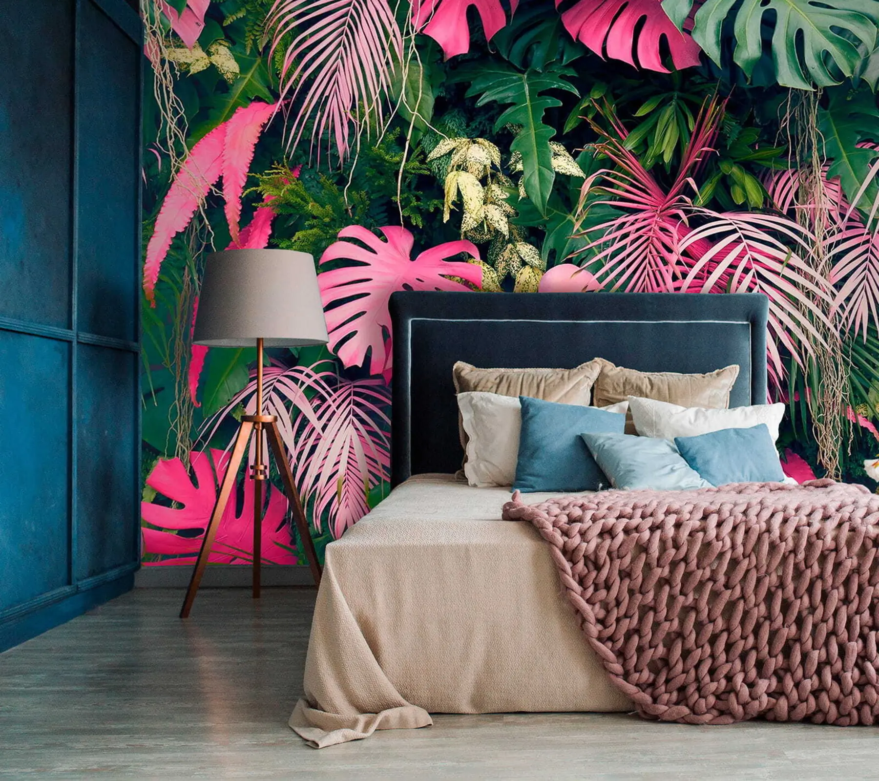 Fototapet Zelené a růžové listy u79682