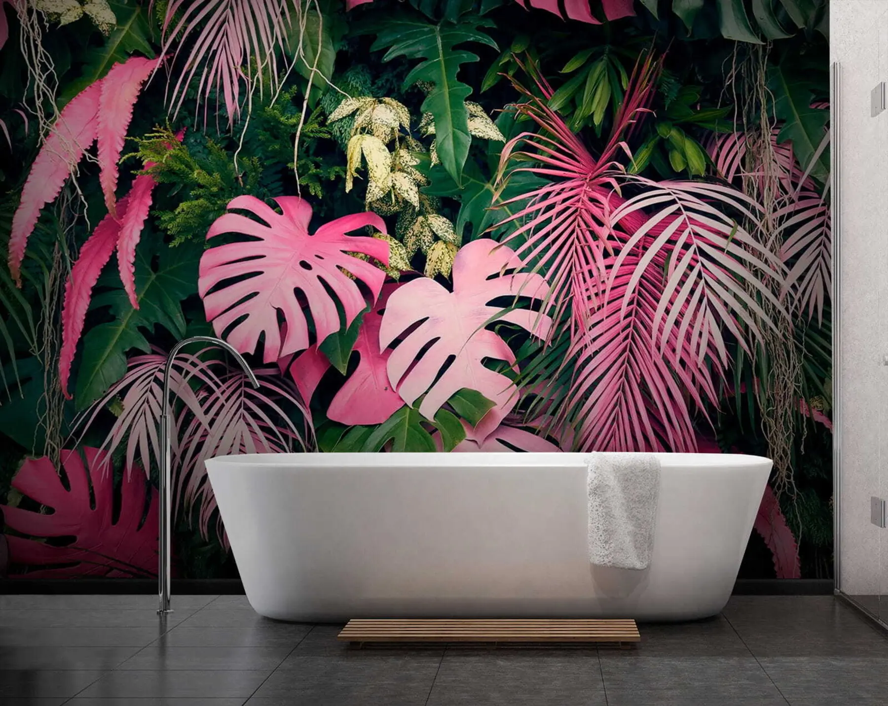 Fototapet Zelené a růžové listy u79682