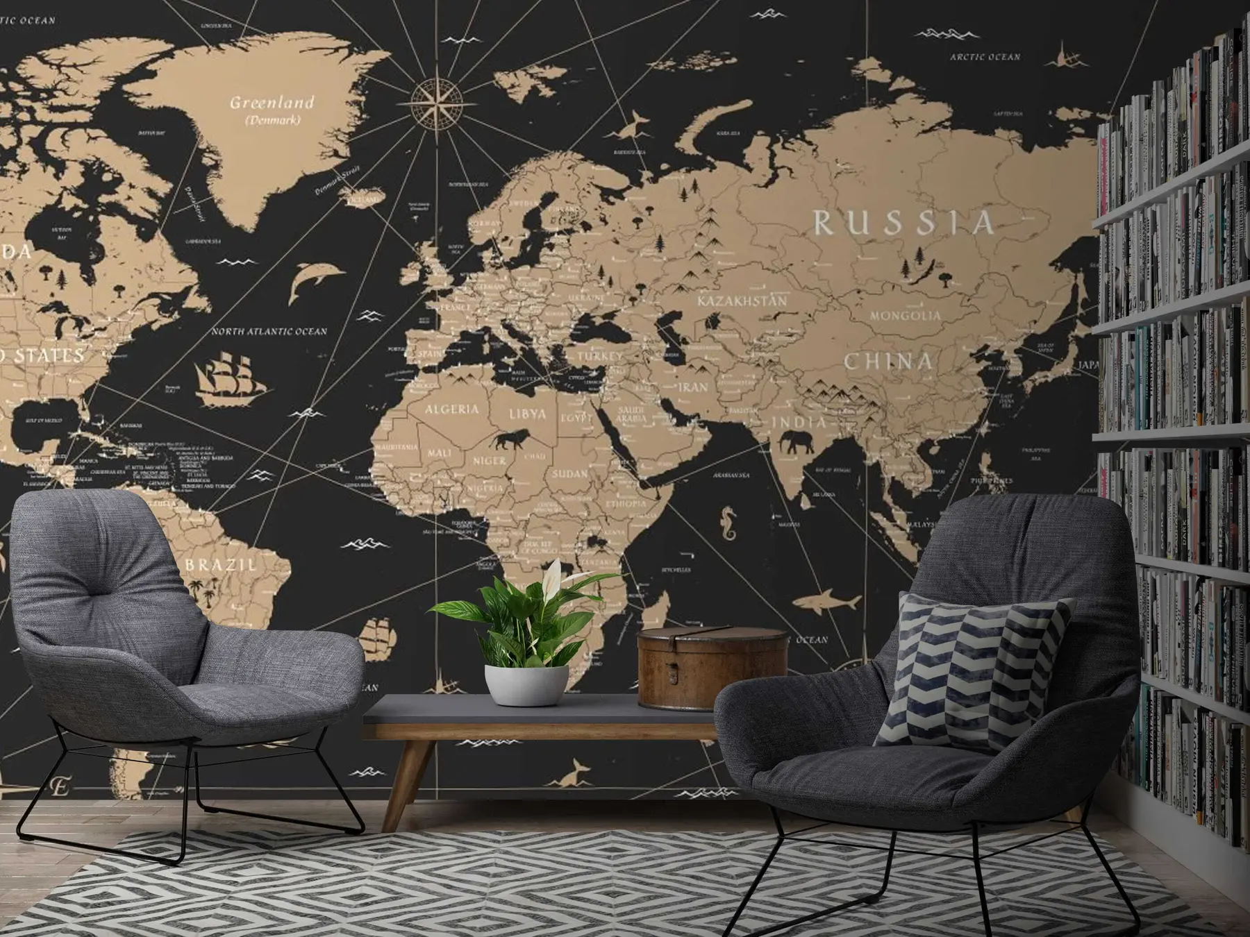 Fototapet Vintage mapa světa u50401