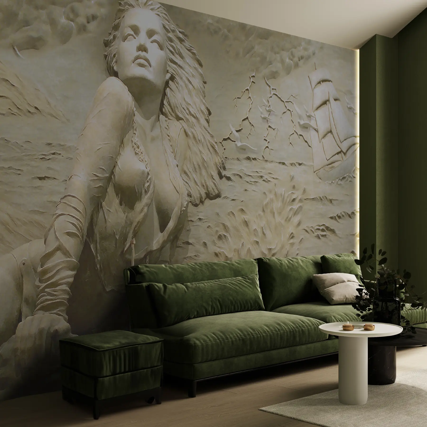 Fototapet Mořská panna na skále u08057