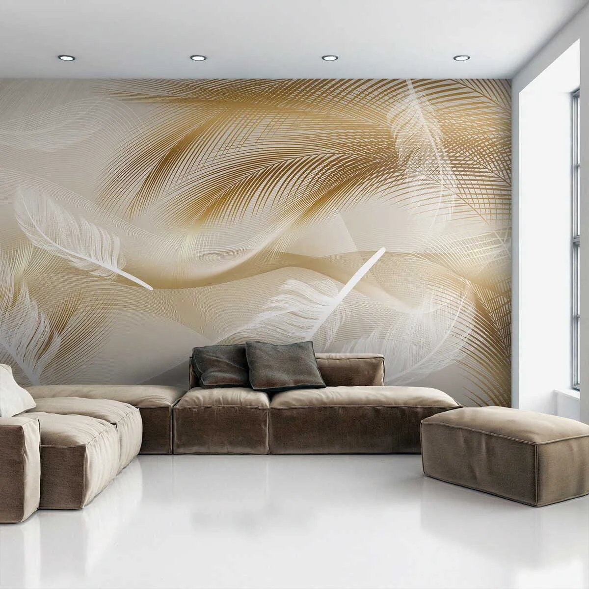 Fototapet Krémové peří u15570