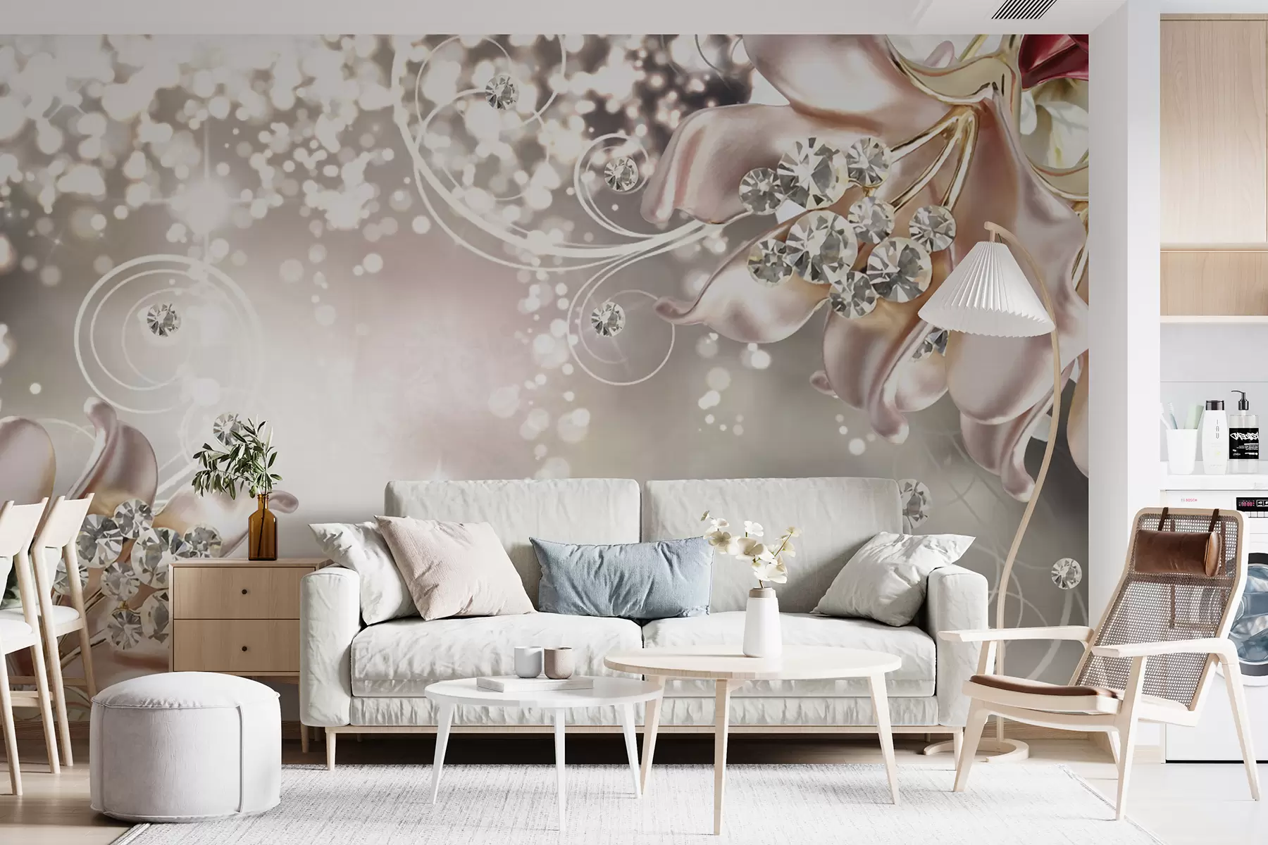 Fototapet Porcelánové květiny a krystaly u17739