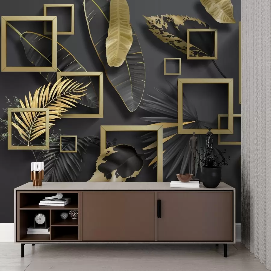 Fototapet Elegantní rámečky s designem svěžích listů u20111