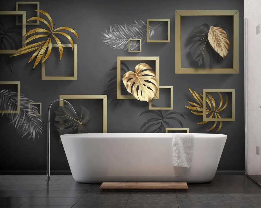 Fototapet Elegantní rámečky s designem svěžích listů u20111