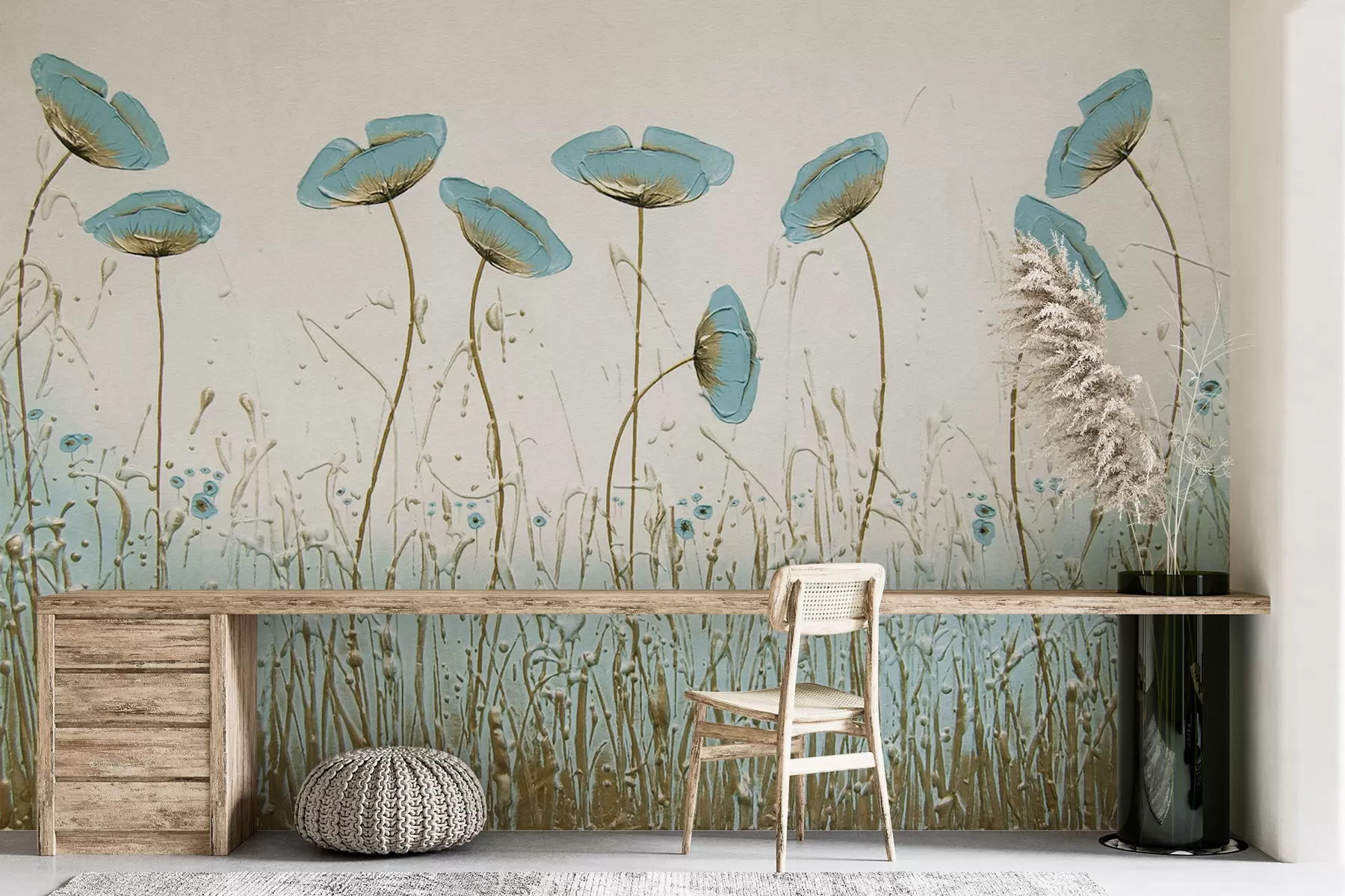 Fototapet Vlčí mák. Olejové barvy u34867