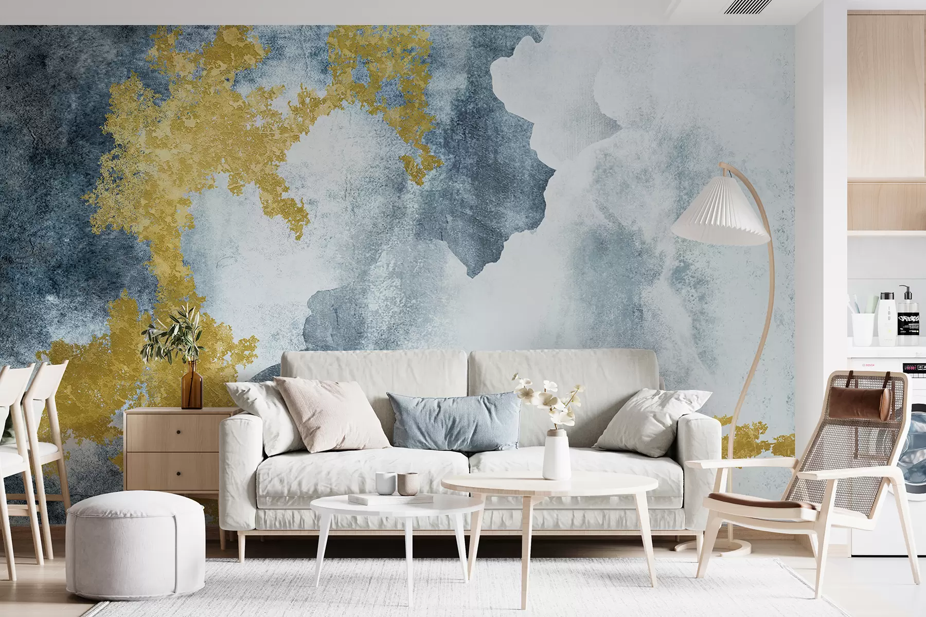 Fototapet Betonová šedá stará zeď s prasklinami u40833