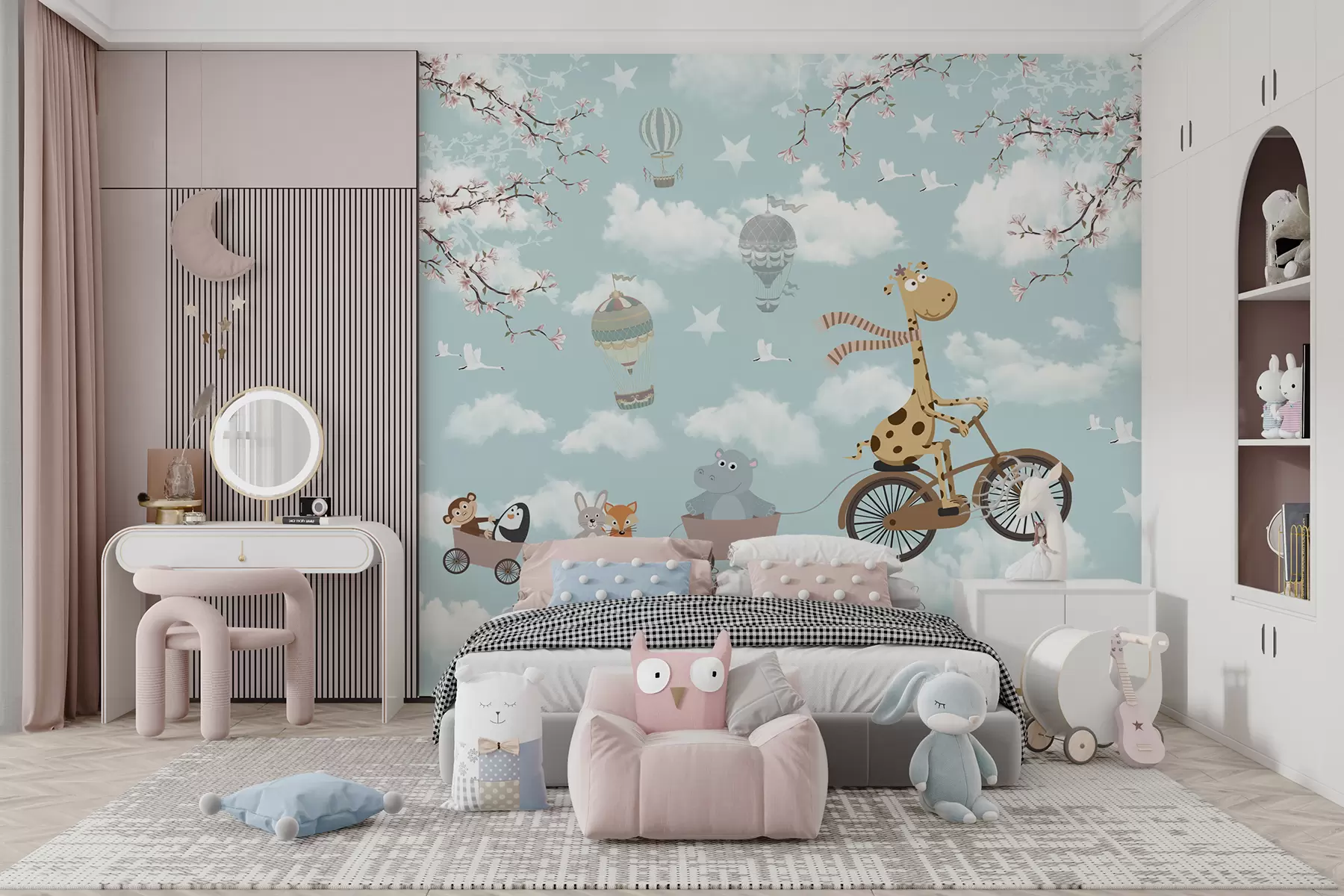 Fototapet Legrační zvířata na kole u41137