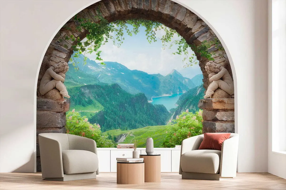 Fototapet Oblouk s výhledem na hory u52506