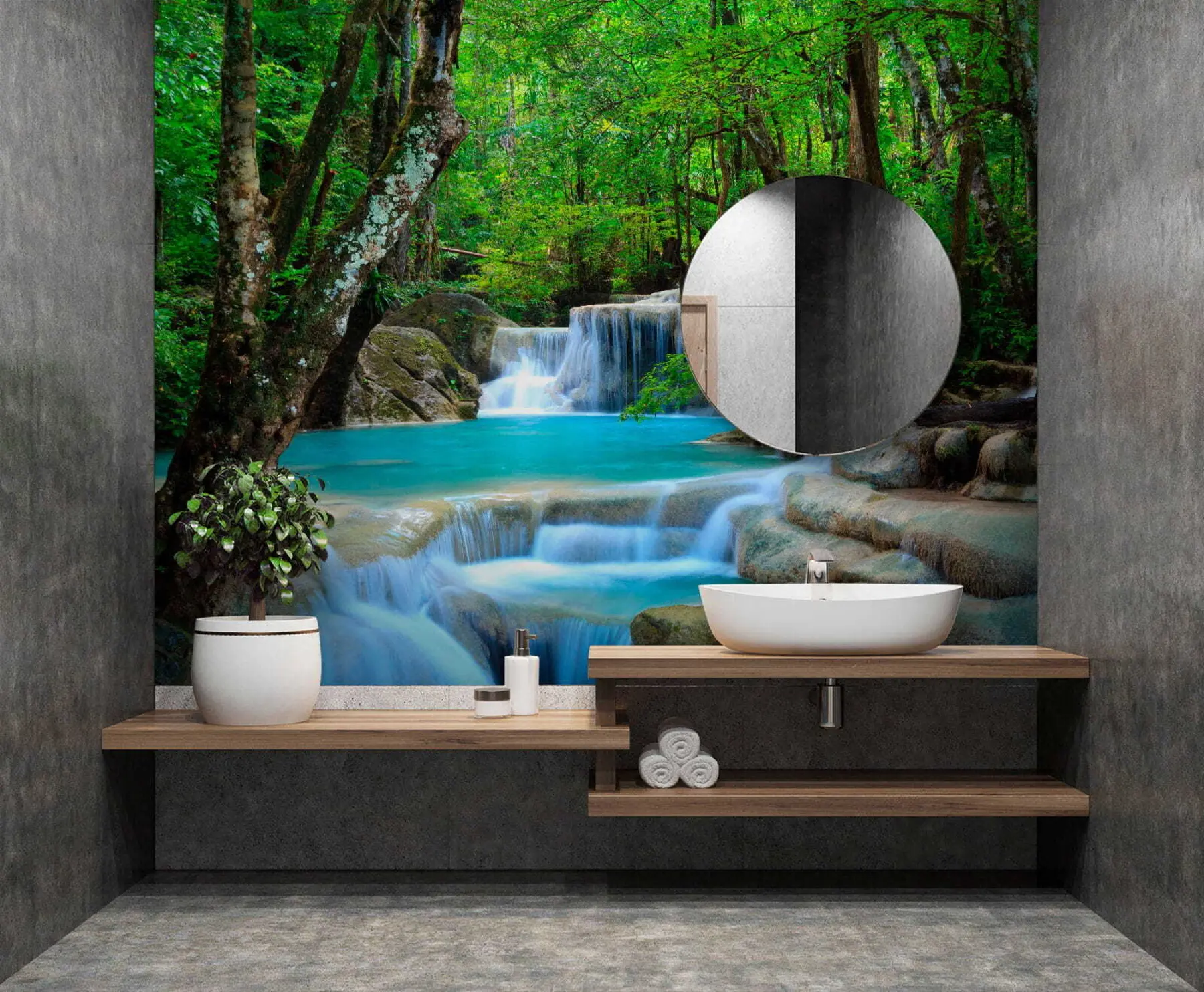 Fototapet Peřeje vodopádu v lese u54260