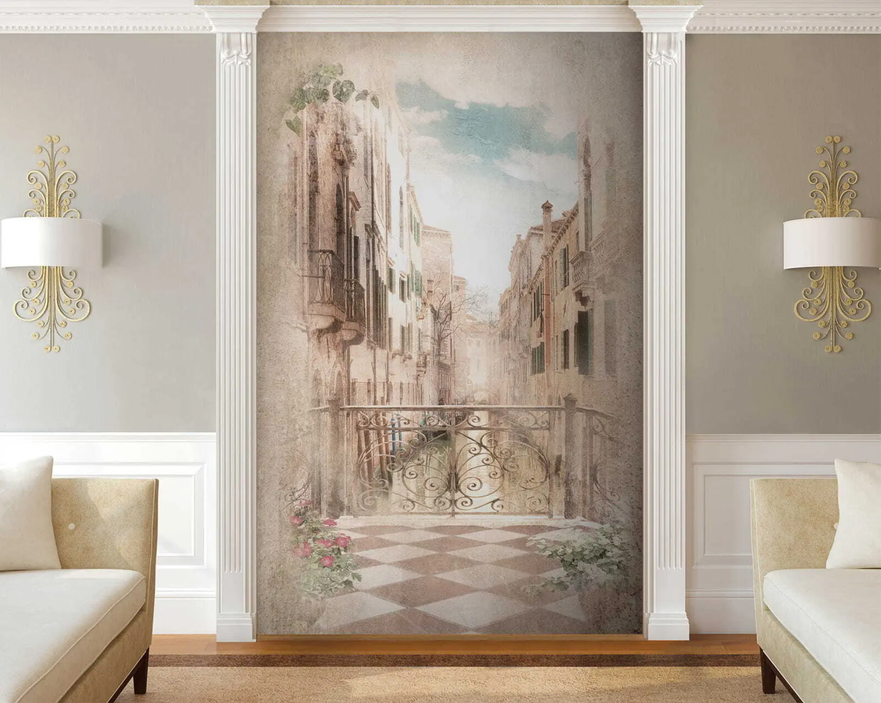 Fototapet Balkon, italská ulice u60320