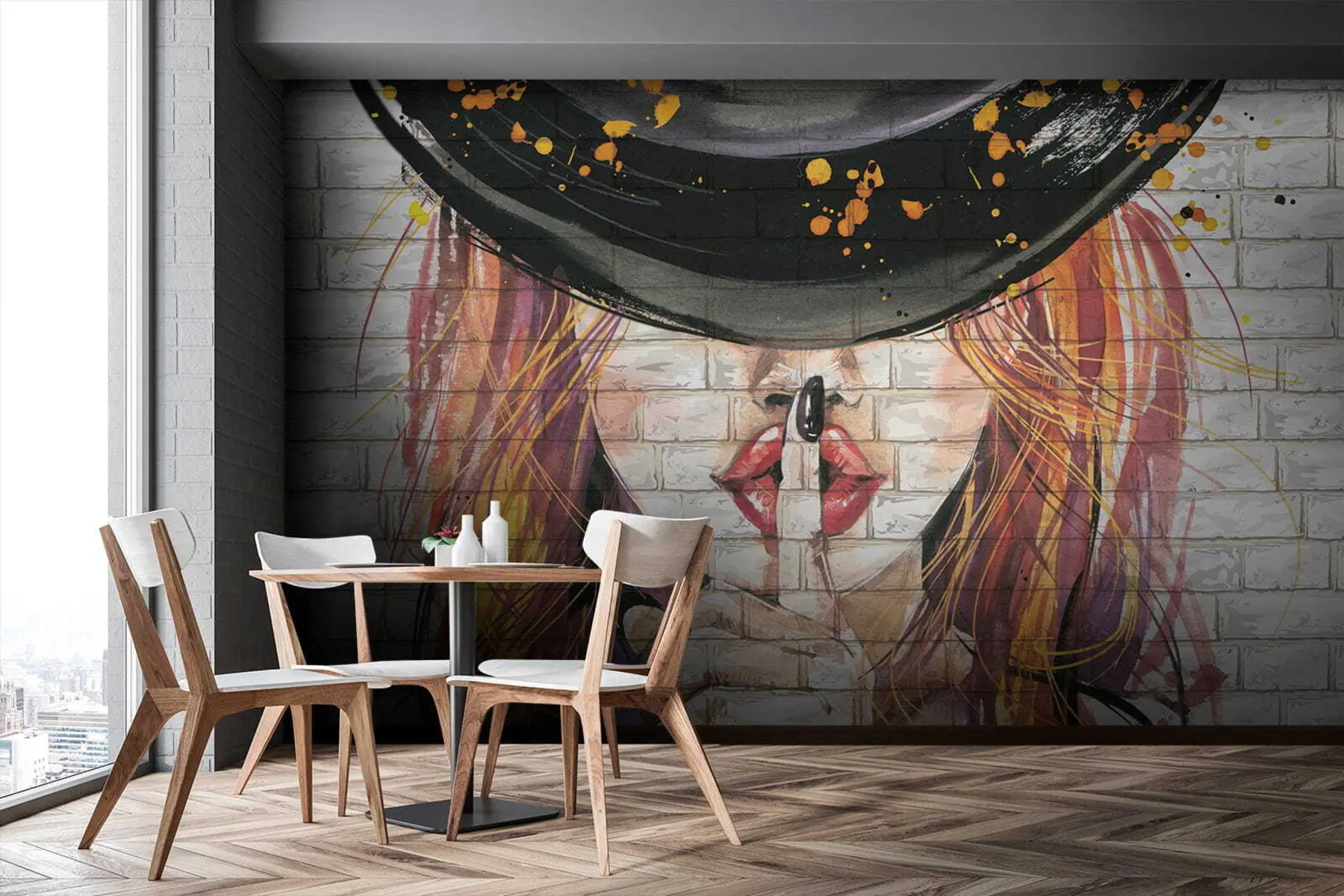 Fototapet Dívka s akvarely u67648