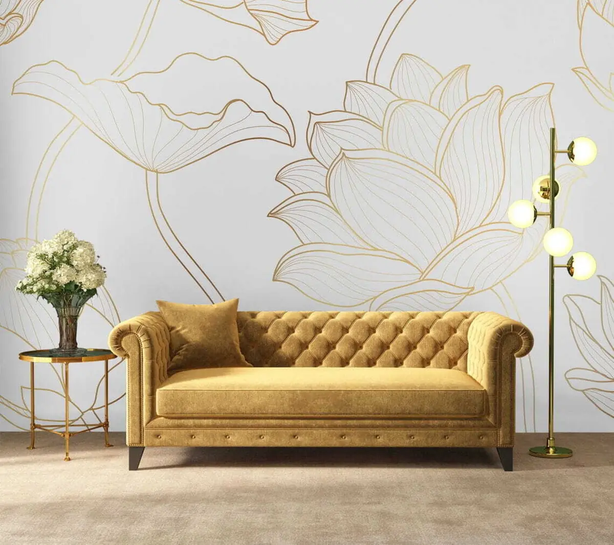 Fototapet Lotus line art u58166