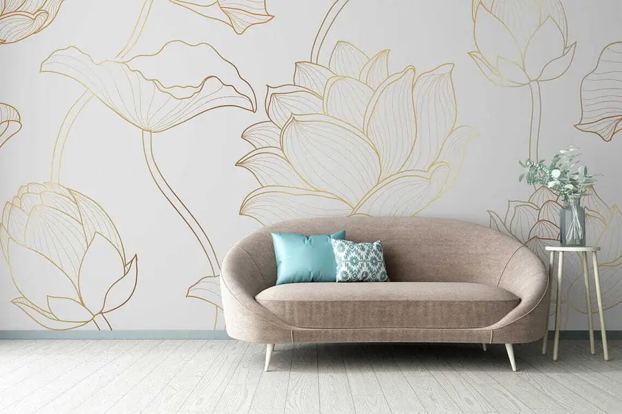 Fototapet Lotus line art u58166