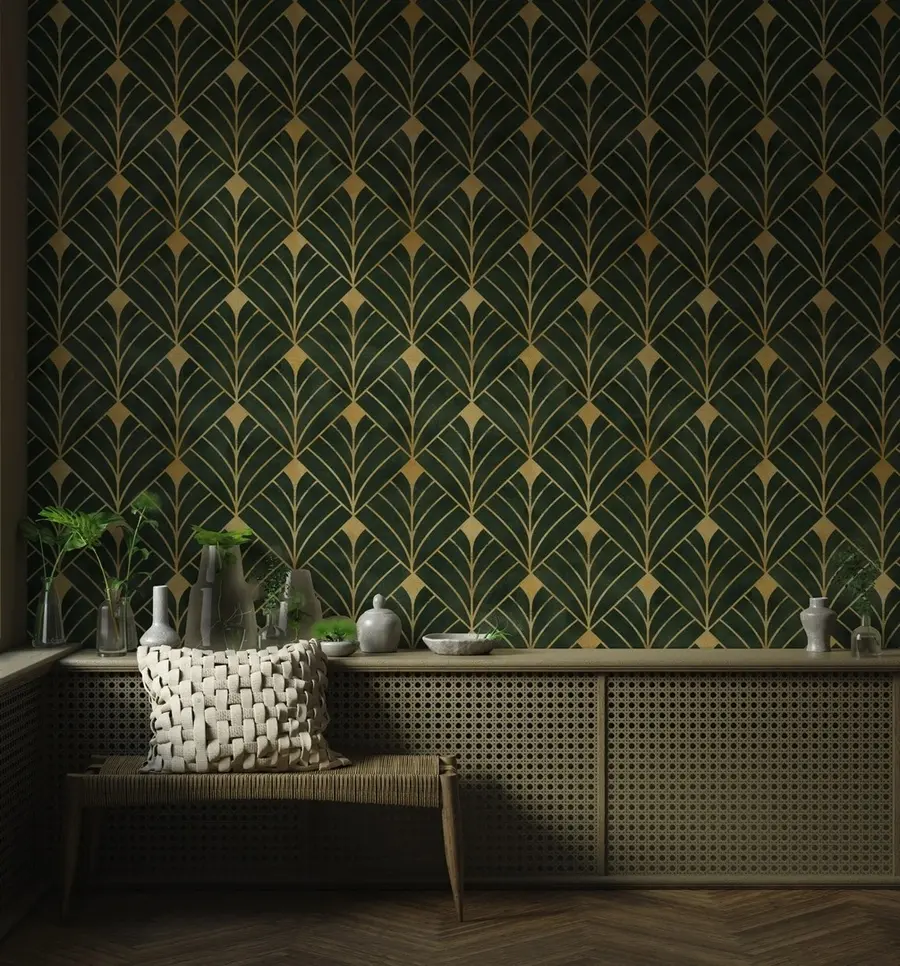 Fototapet Geometrický vzor na smaragdovém pozadí u71347