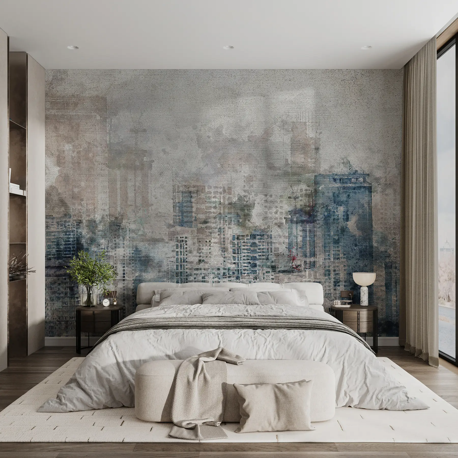 Fototapet Akvarel město, plátno u20070