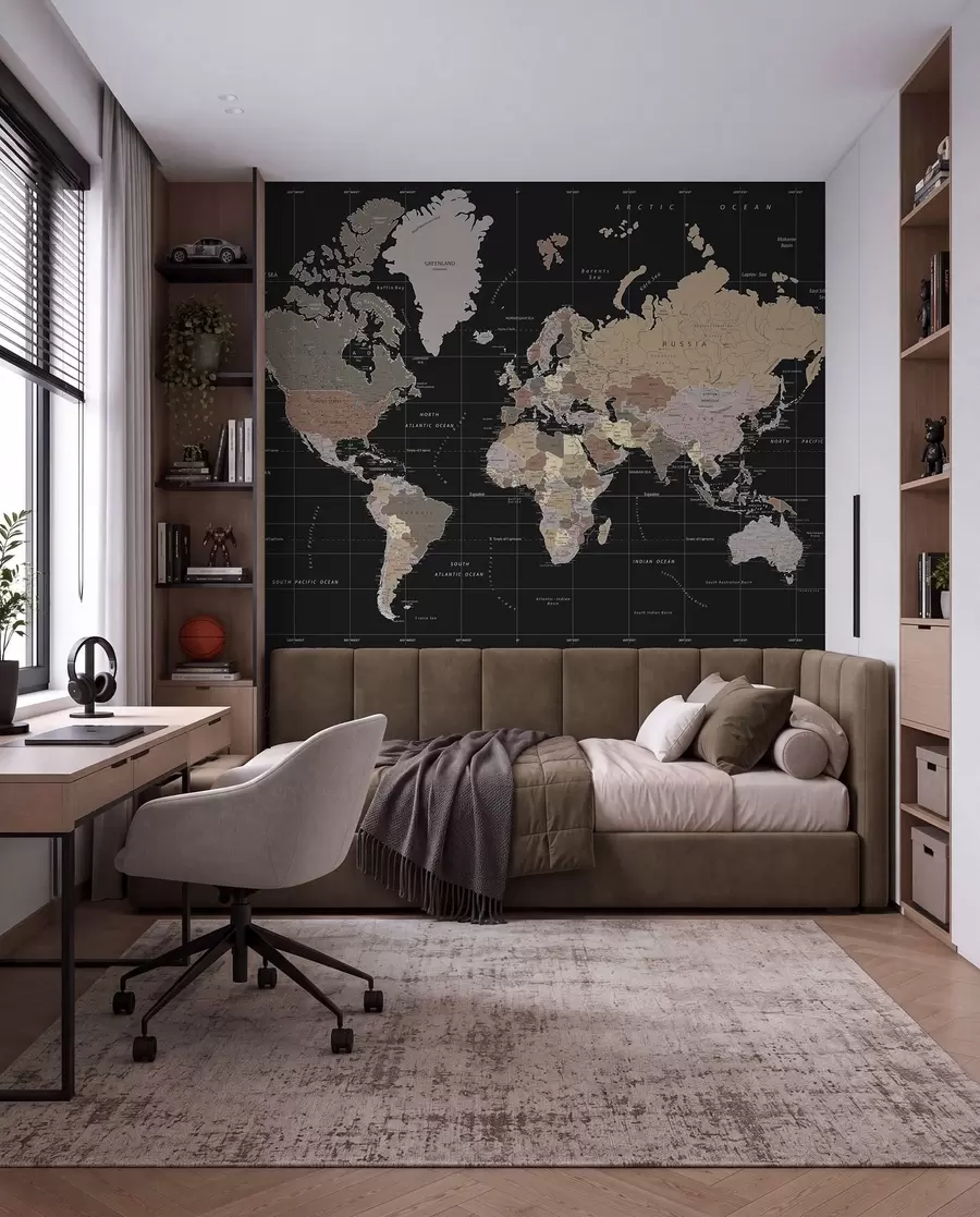 Fototapet Podrobná mapa světa u99477