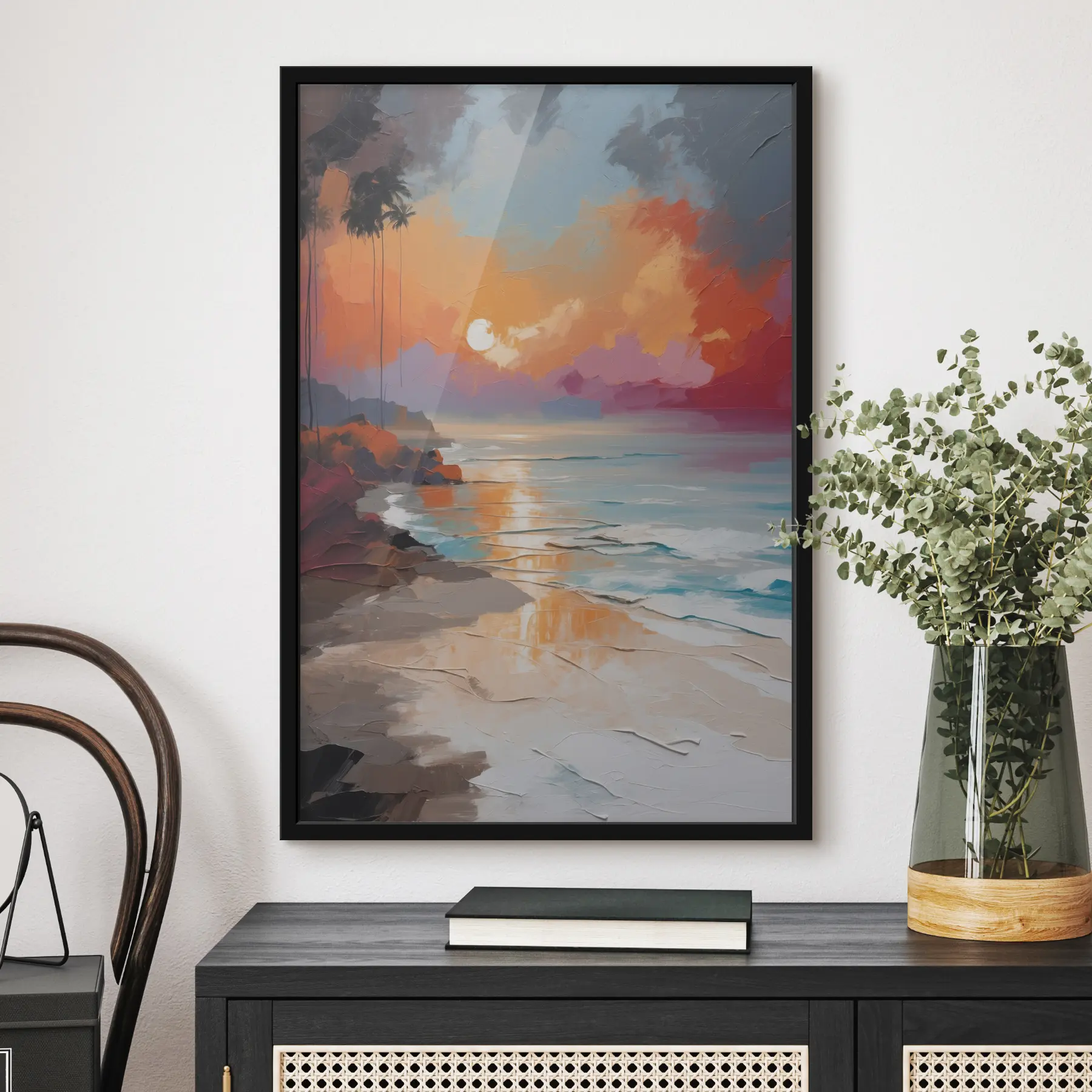 Fototapet Svítání na břehu moře v oleji f37800