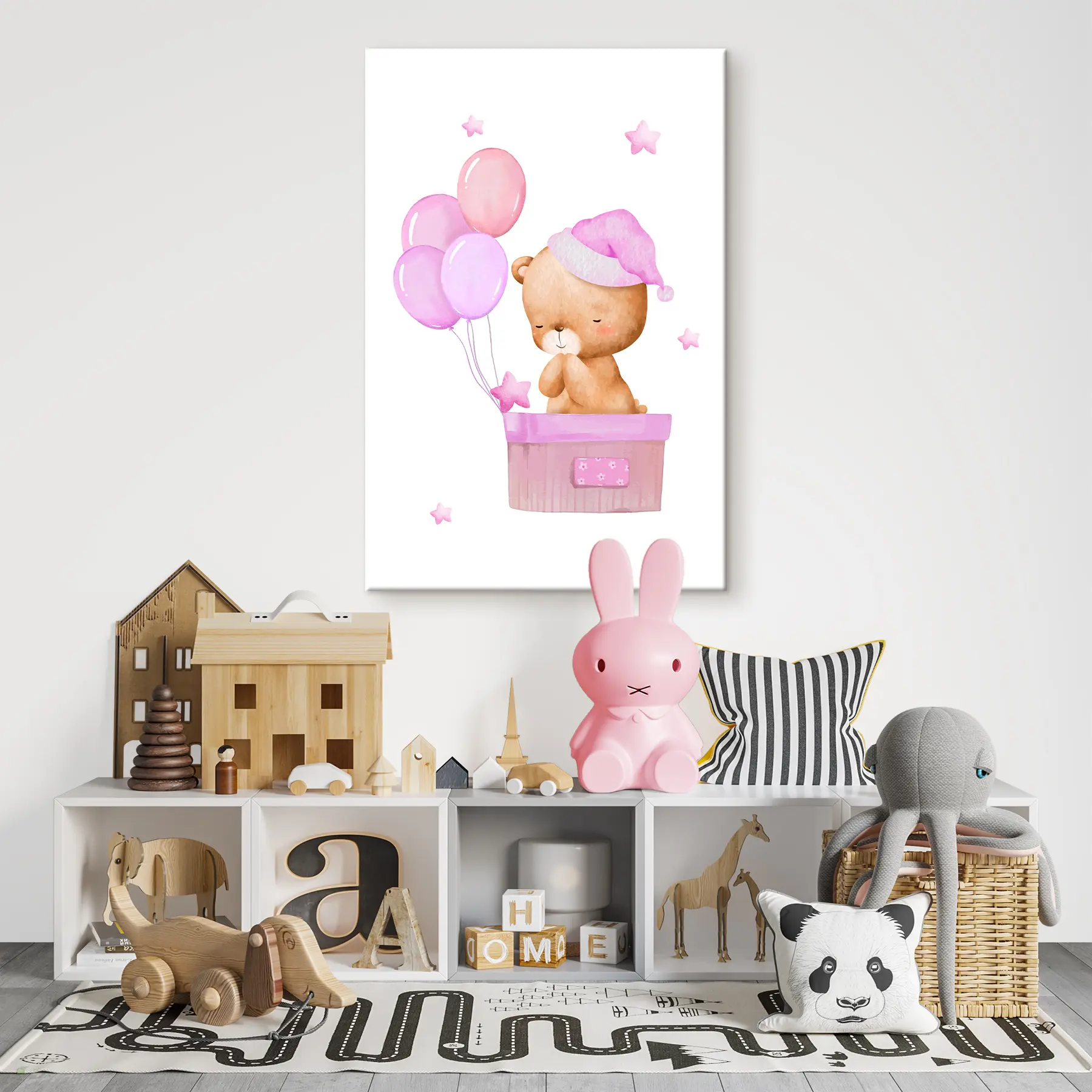 Obraz Ospalý medvěd s míčky Č. s37918v2