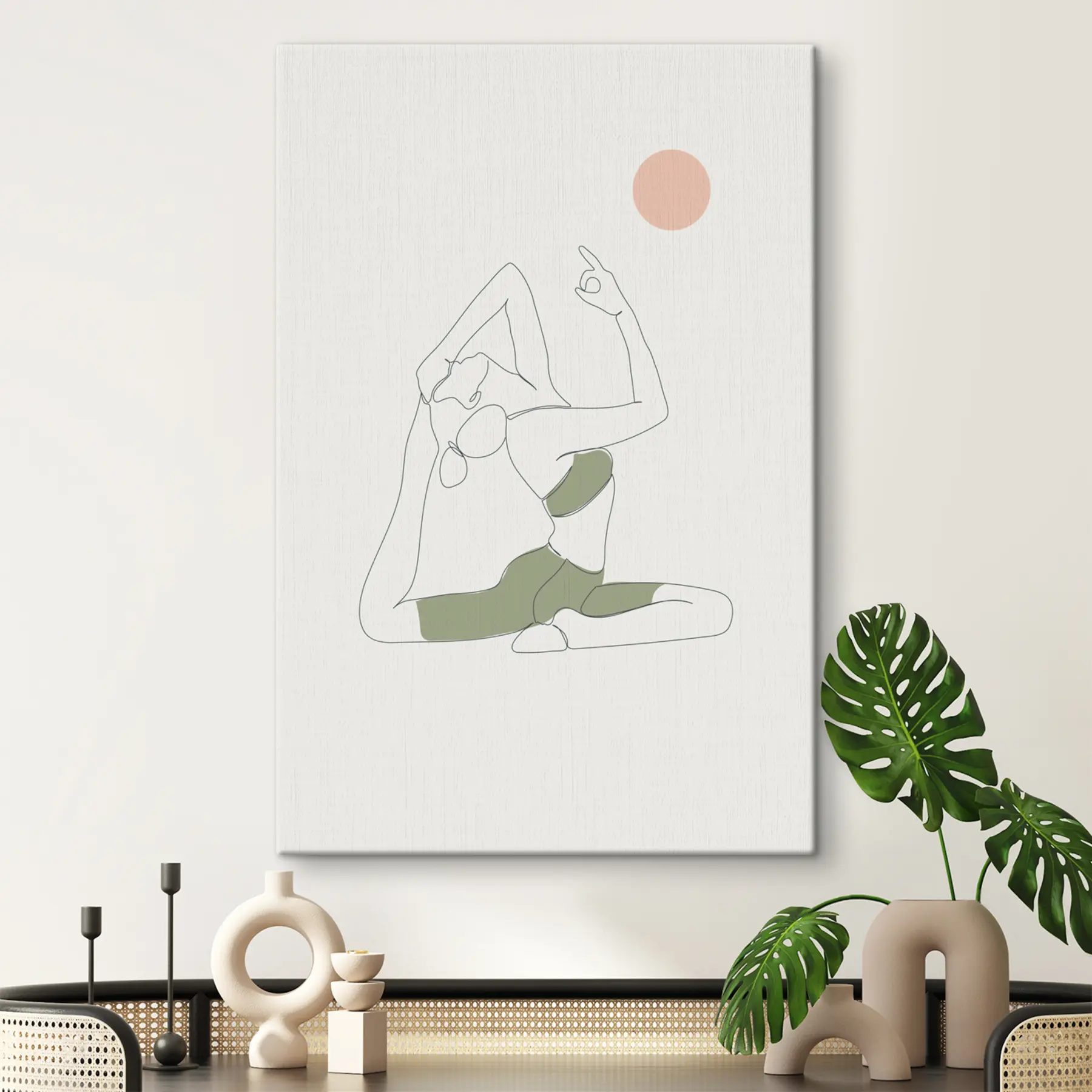Fototapet Dívčí jógová pozice Dove asana s37986