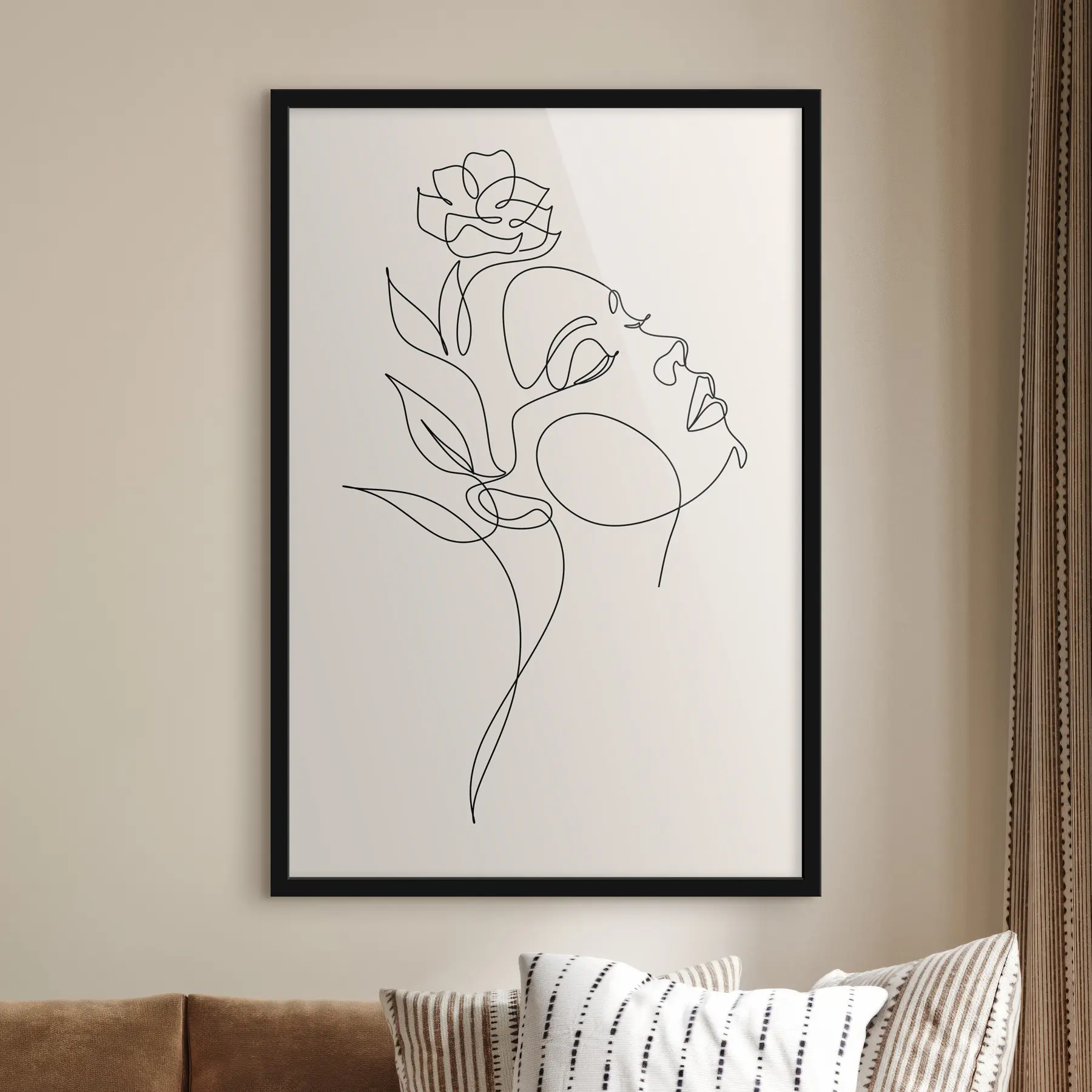 Obraz Tvář ženy, abstrakce, linie, přírodní Č. f38011