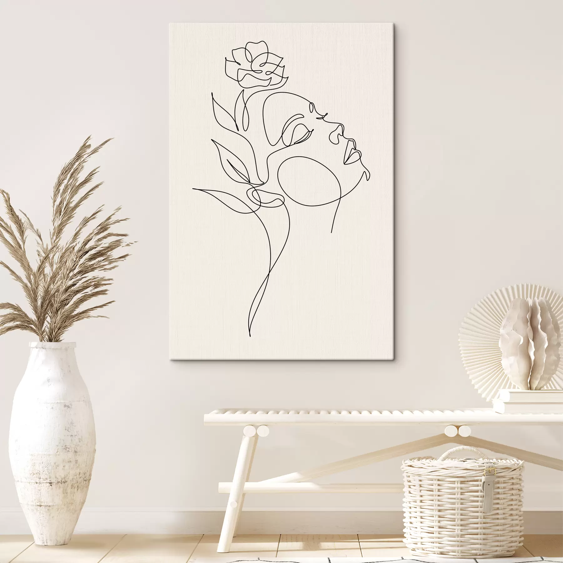 Fototapet Tvář ženy, abstrakce, linie, přírodní s38011