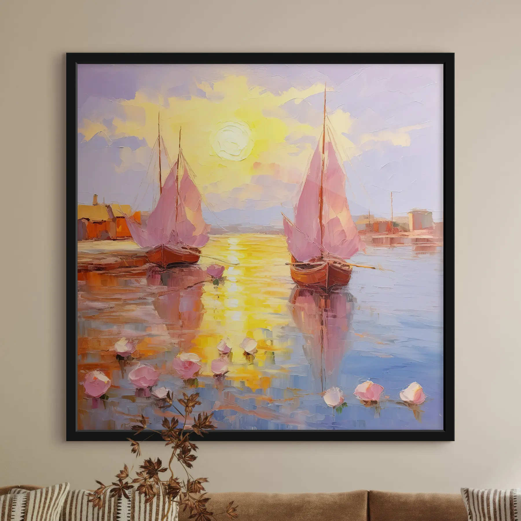 Fototapet Dvě růžové lodě f37881