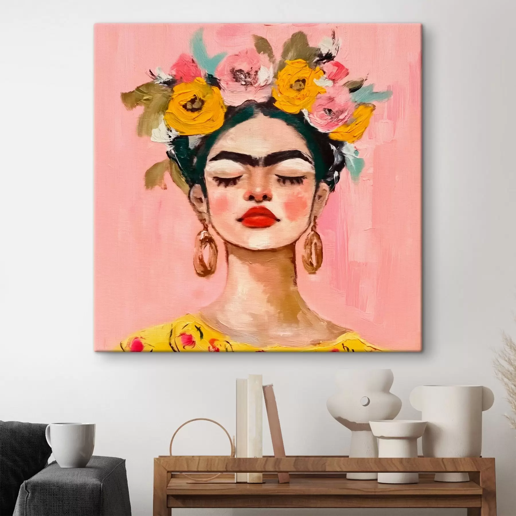 Fototapet Frida Kahlo tištěná textura s38292