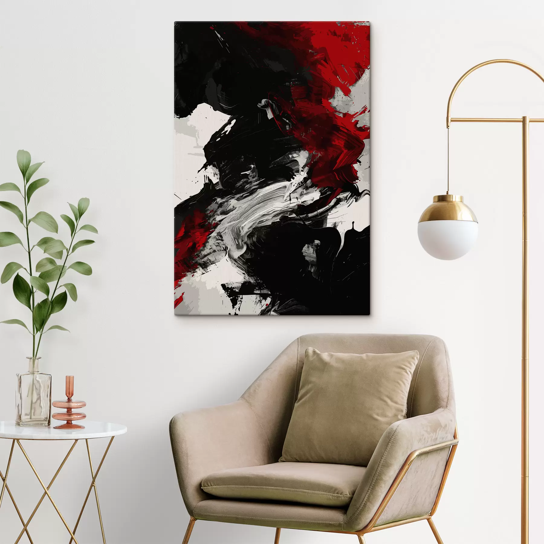 Fototapet Černá a červená abstrakce s38550