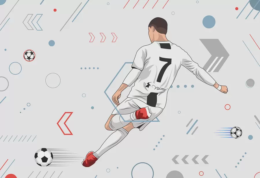 Fototapet Tapeta s fotbalovými a fotbalovými atributy w00688