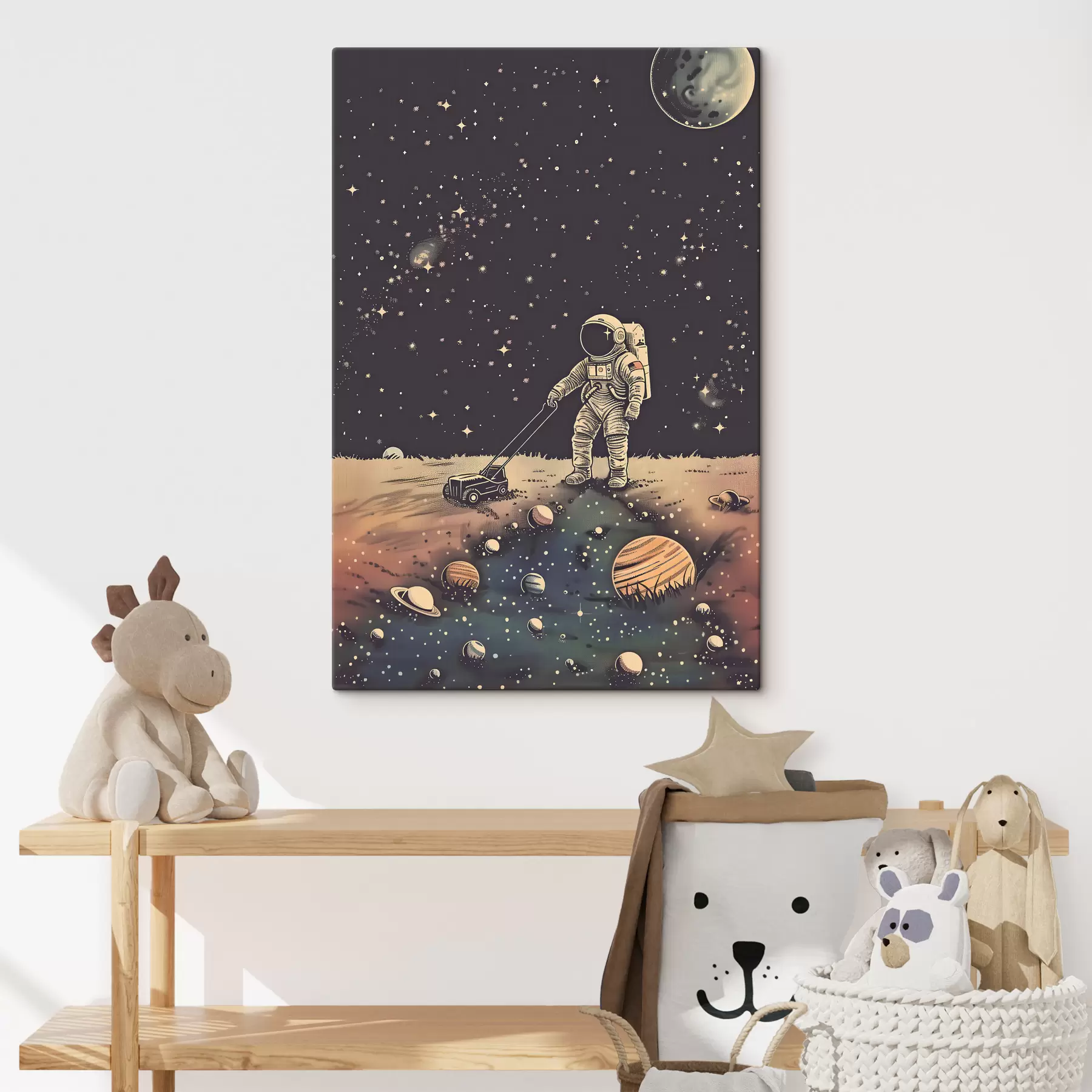 Obraz Astronaut se sekačkou na trávu ve vesmíru Č. s38637