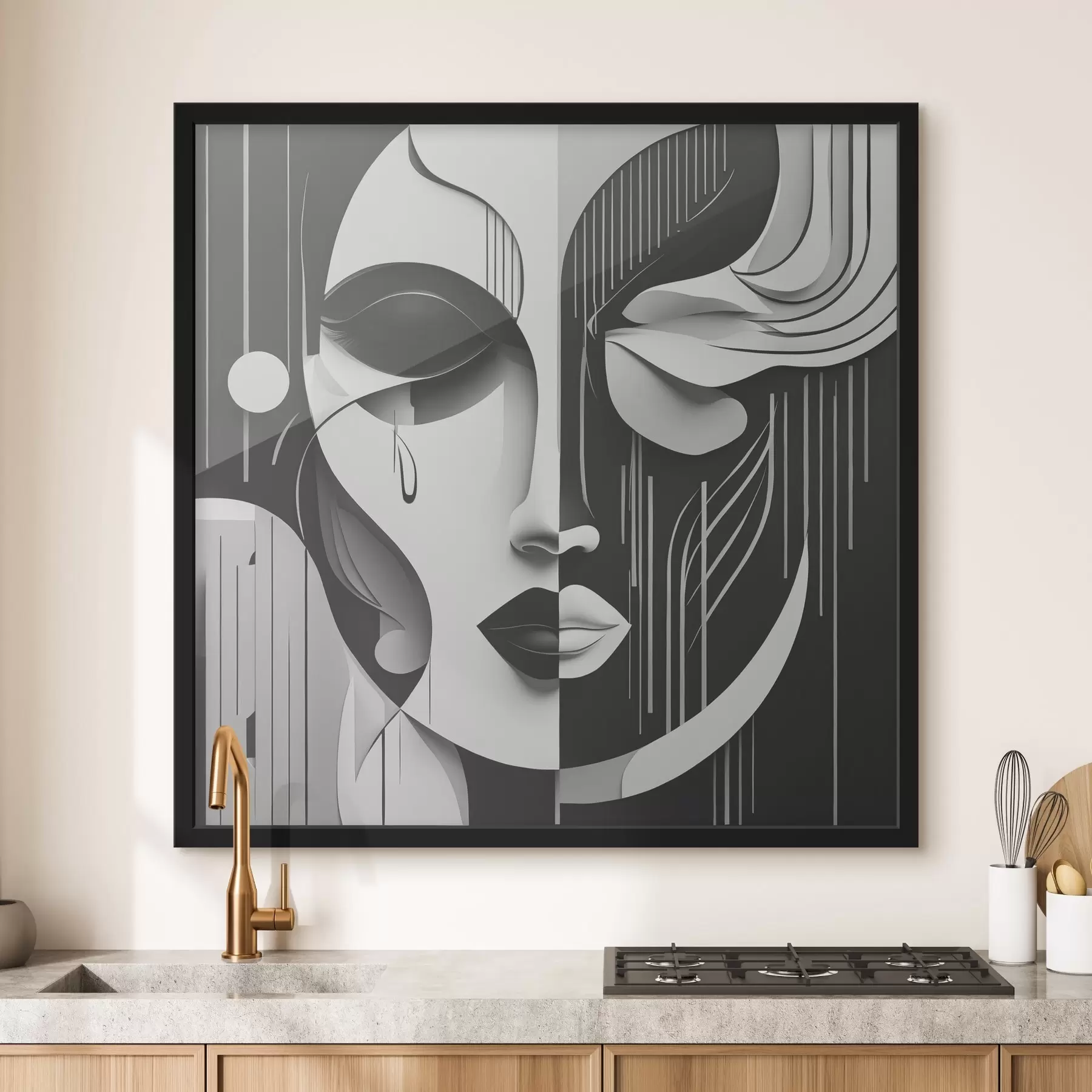 Fototapet Černá a bílá maska f38850