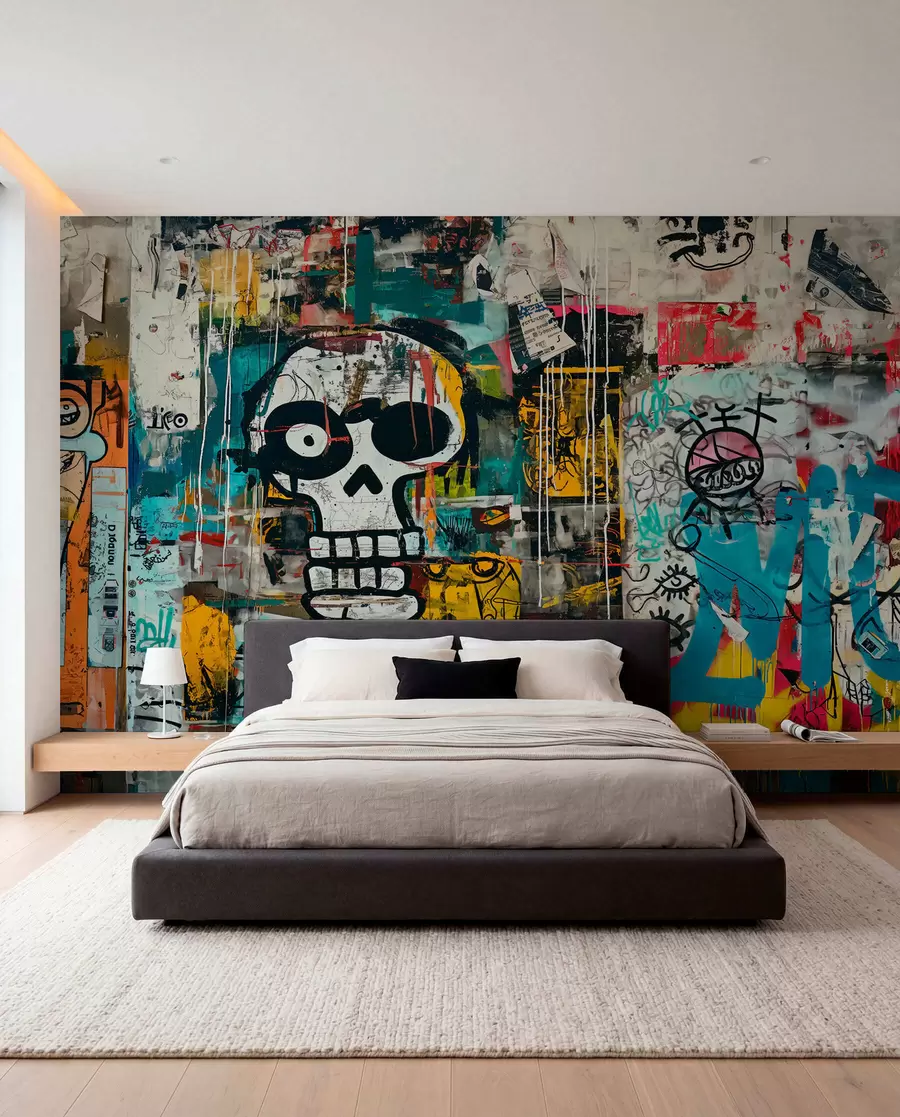 Fototapet Barevné graffiti v basquiatském stylu w01187