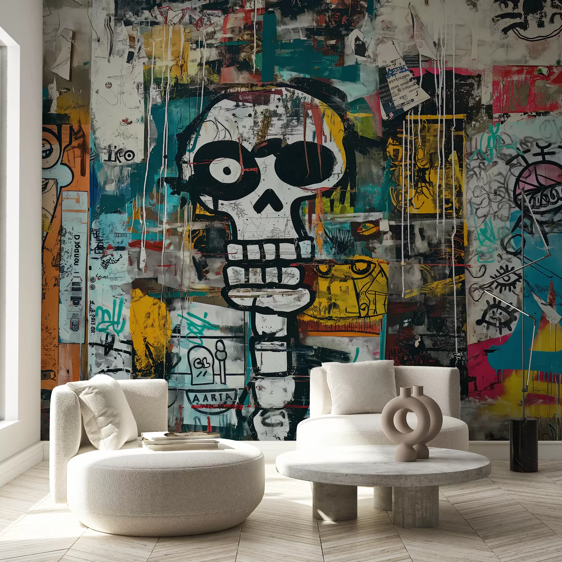 Fototapet Barevné graffiti v basquiatském stylu w01187