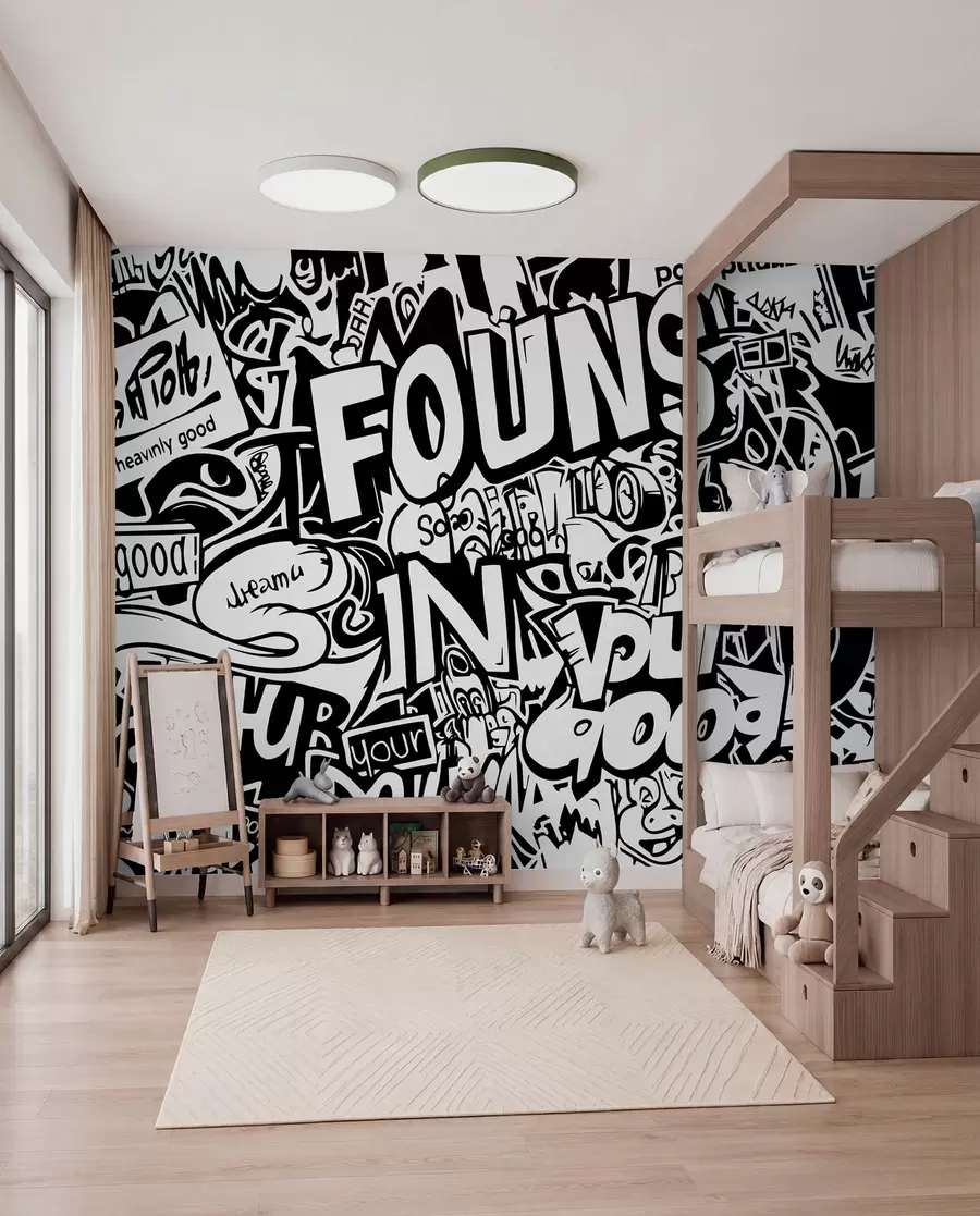 Fototapet Černobílé graffiti w01190