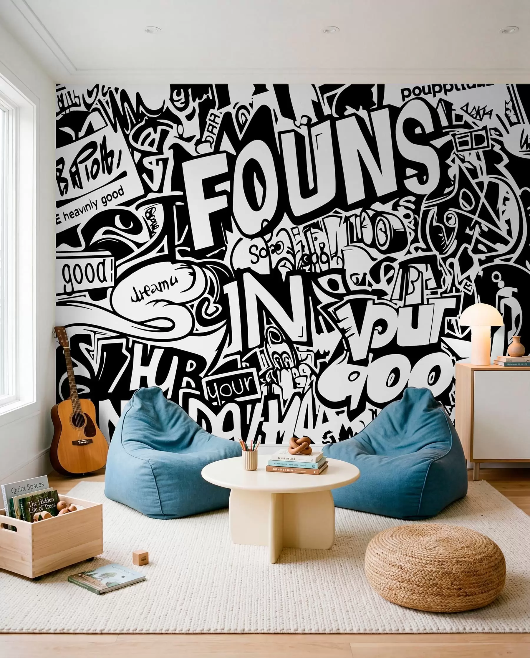 Fototapet Černobílé graffiti w01190