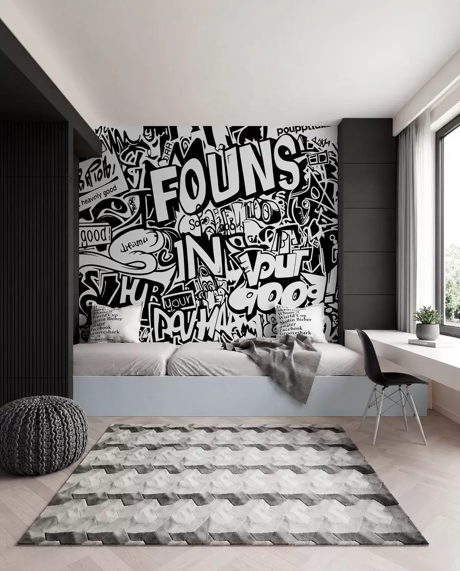 Fototapet Černobílé graffiti w01190