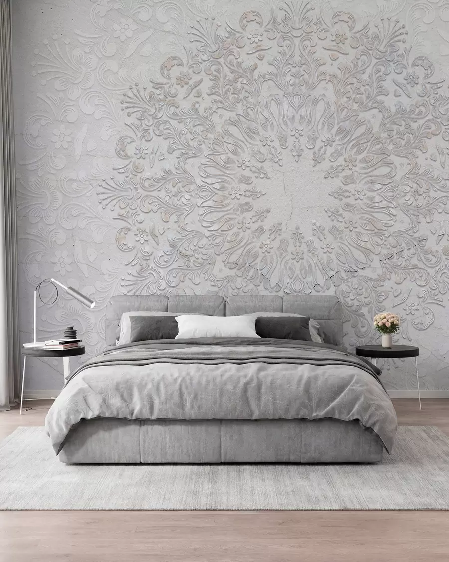 Fototapet Vysoce detailní potisk mandaly vytváří krásný a jemný krajkový design w01249