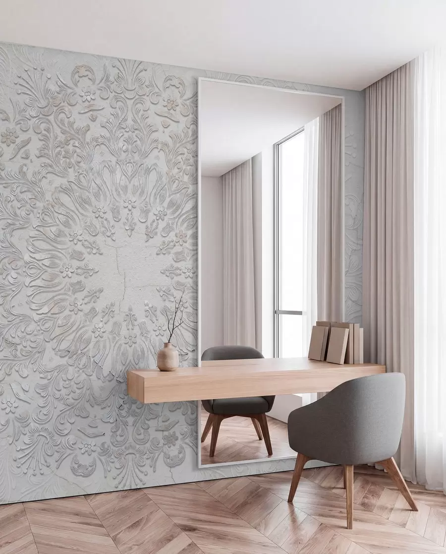 Fototapet Vysoce detailní potisk mandaly vytváří krásný a jemný krajkový design w01249