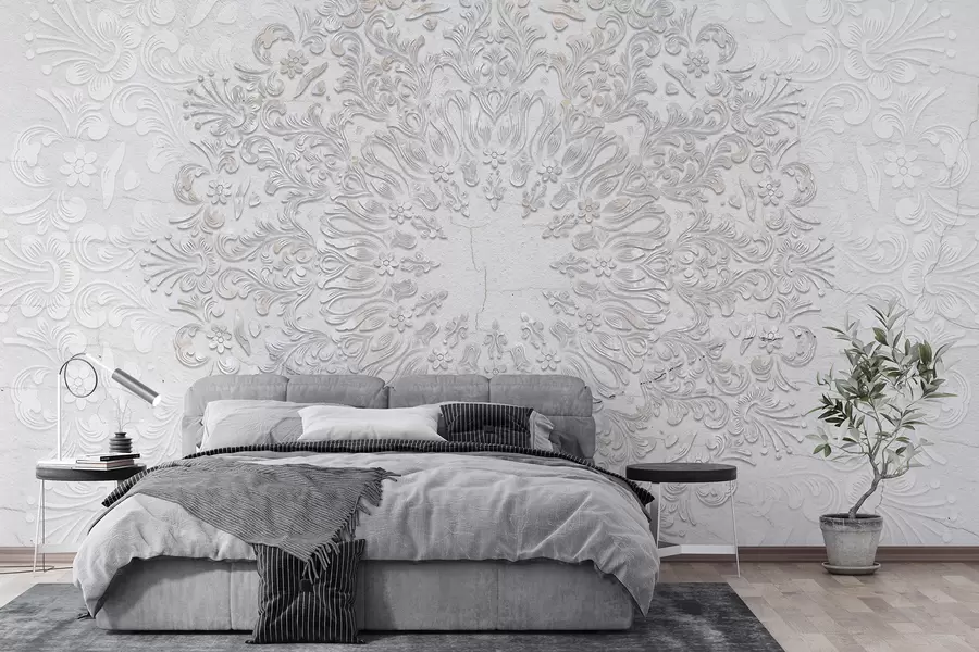 Fototapet Vysoce detailní potisk mandaly vytváří krásný a jemný krajkový design w01249