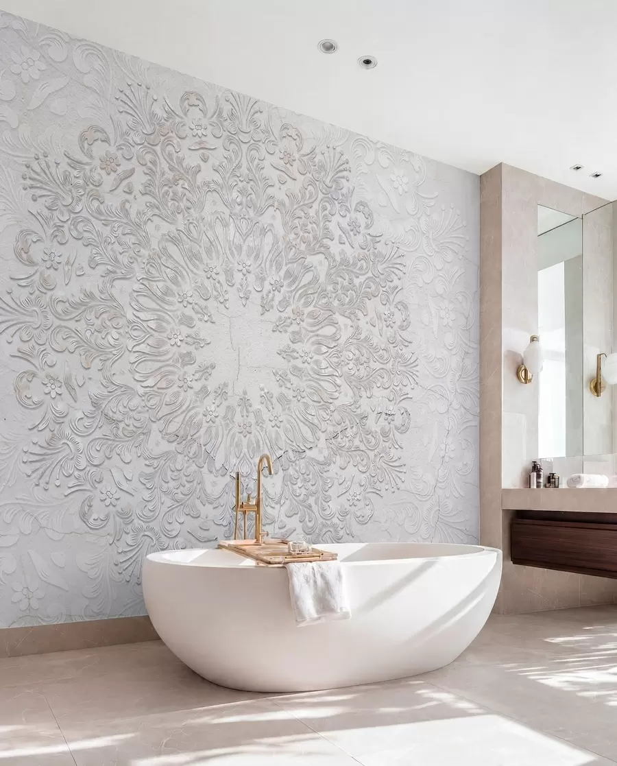 Fototapet Vysoce detailní potisk mandaly vytváří krásný a jemný krajkový design w01249