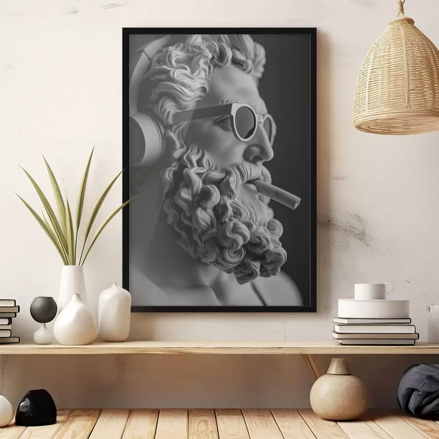 Fototapet černobílá starořecká socha Dia v moderním stylu f26122