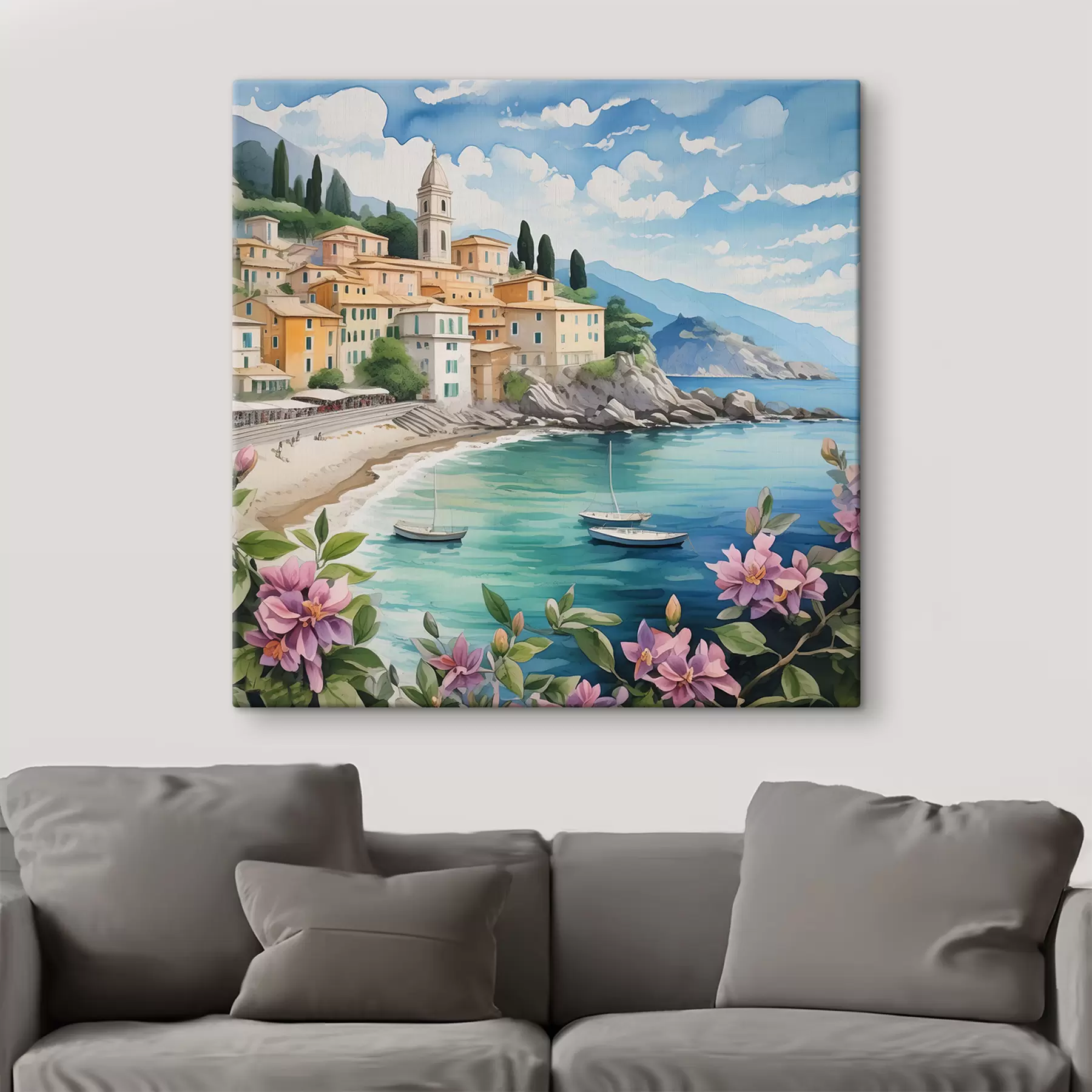 Fototapet v létě město u moře s39299