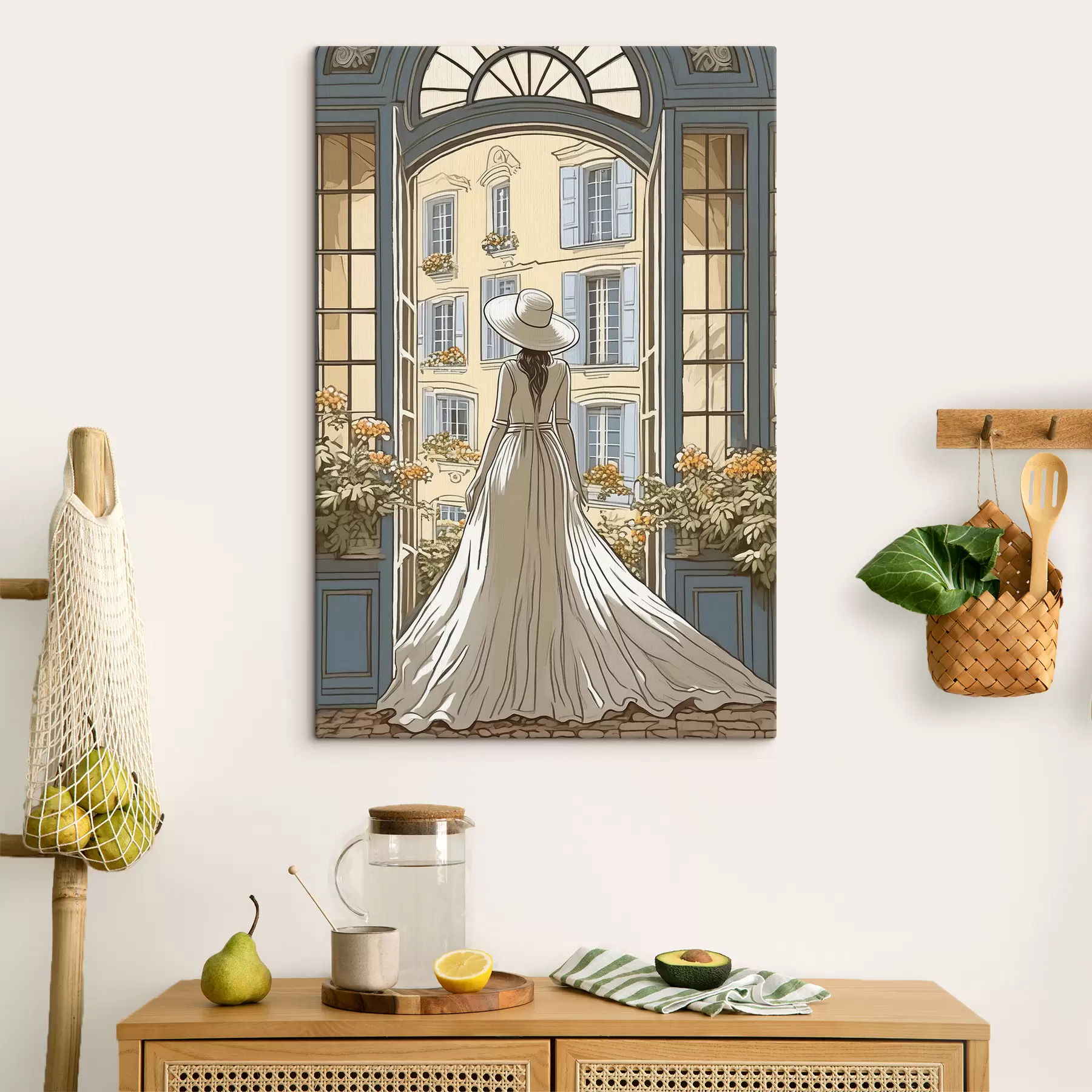 Obraz silueta dívky v bílých šatech u okna Č. s39479