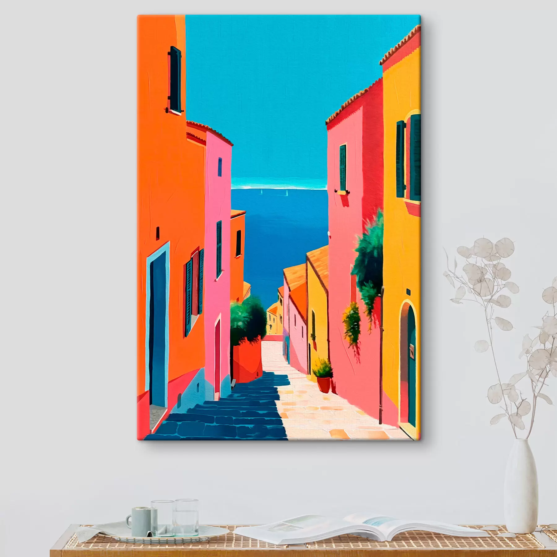 Fototapet Výhled na moře a světlé ulice s39579