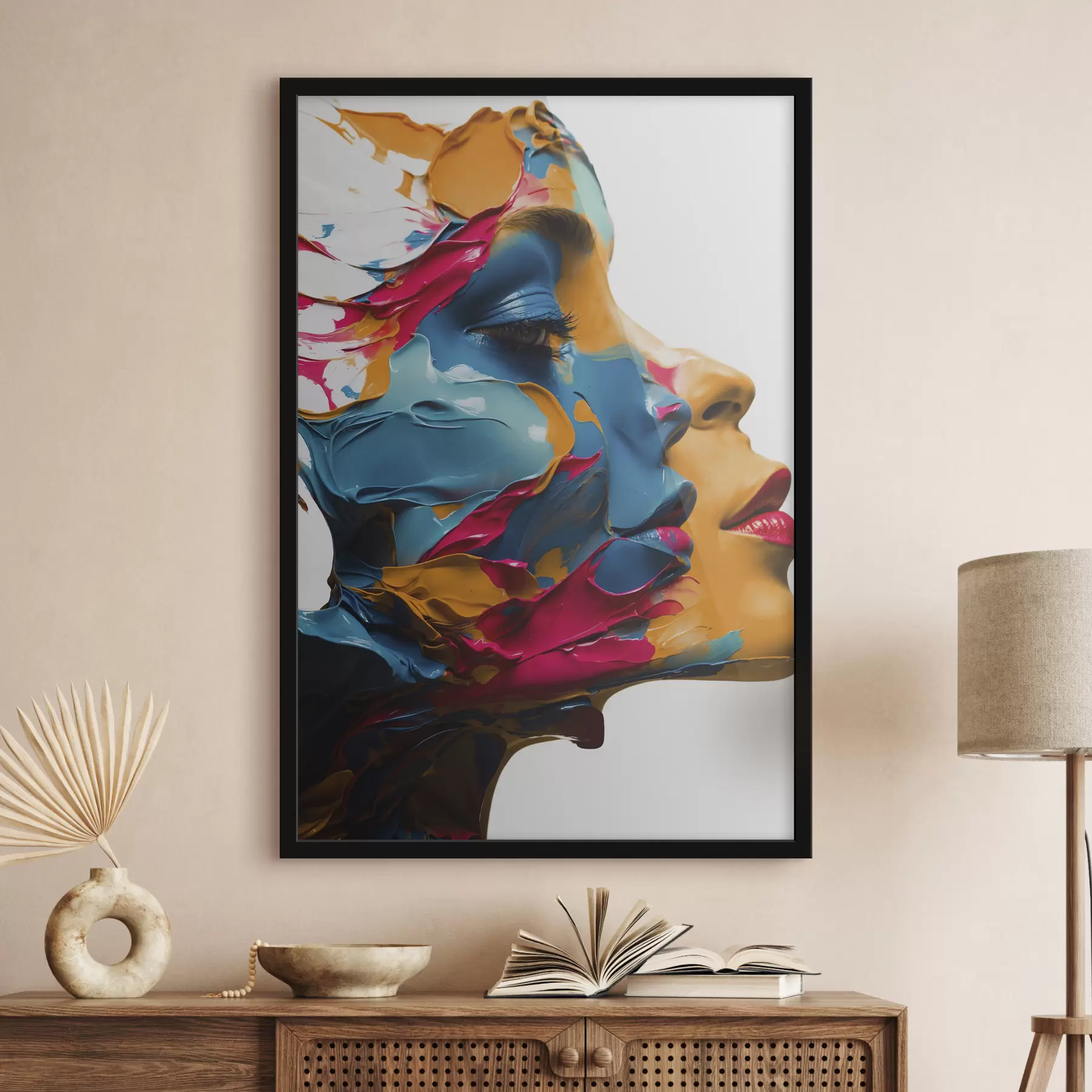 Fototapet Ženská tvář s olejovými barvami f39591