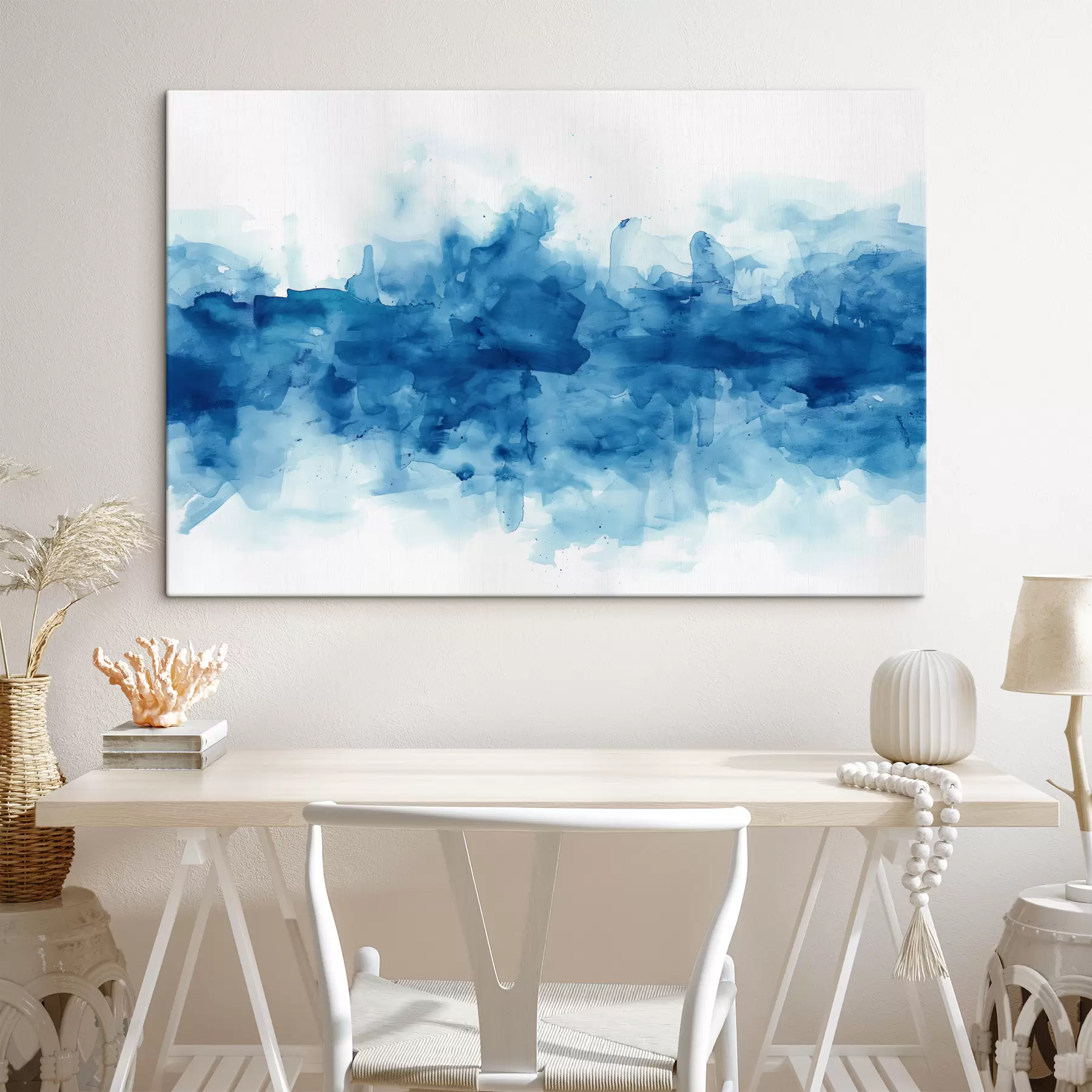 Obraz Akvarel, skvrny, modrá Č. s39954