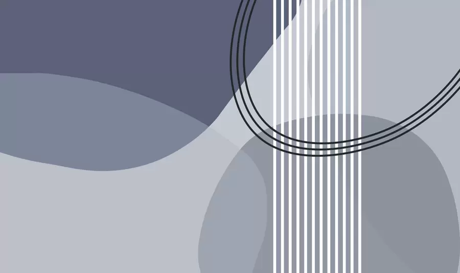 Fototapet Geometrické linie abstrakce a kruh minimalismus moderní styl modrá barva w08173v2