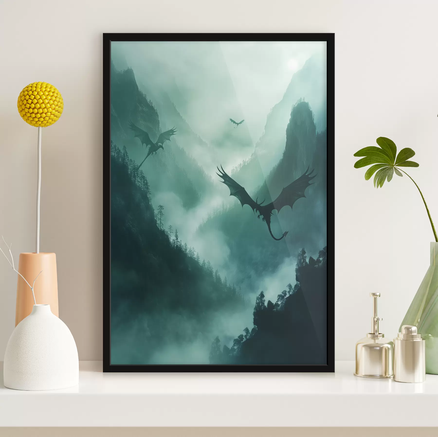 Fototapet Dva draci, zelení f40011