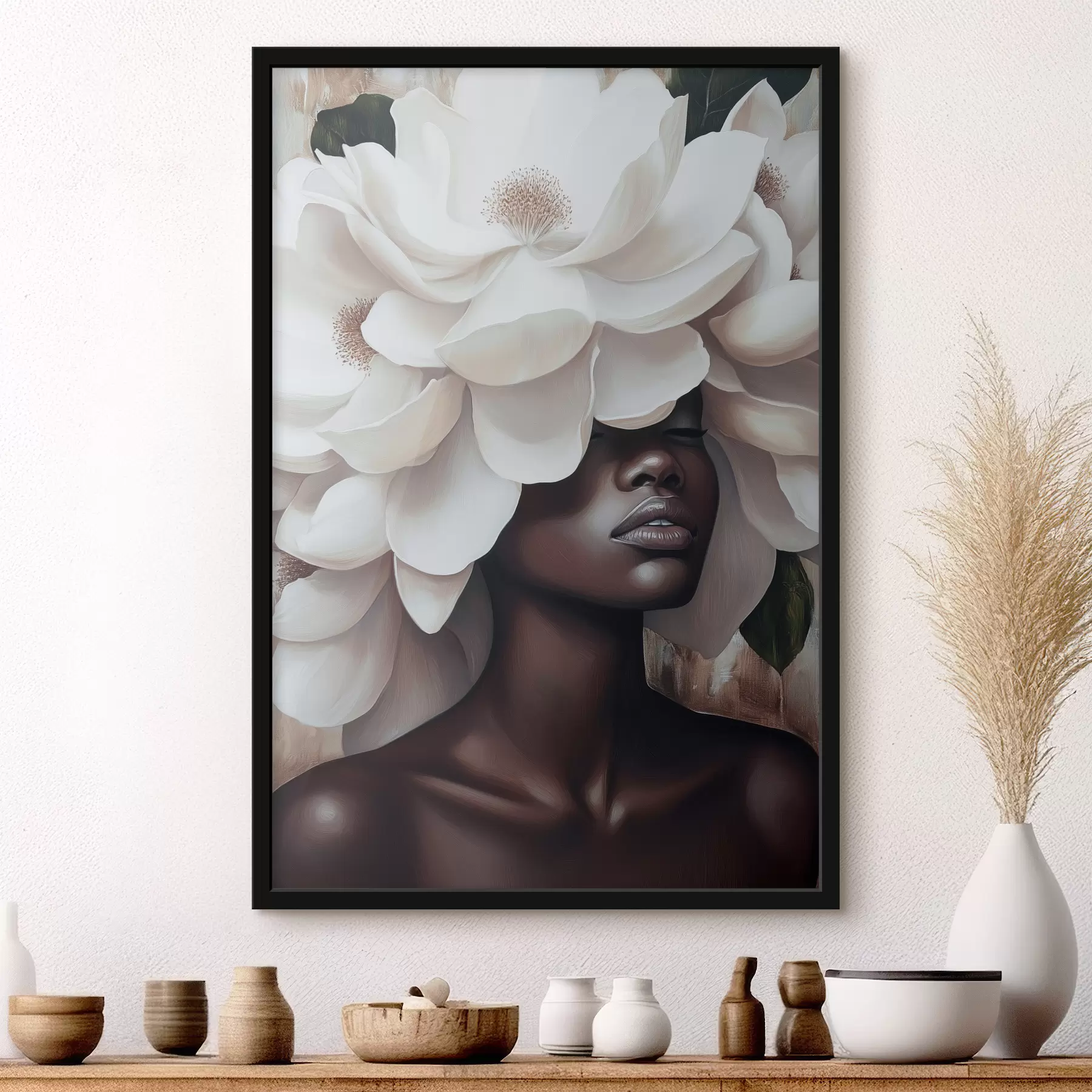 Obraz Žena s květinami na hlavě Č. f40123